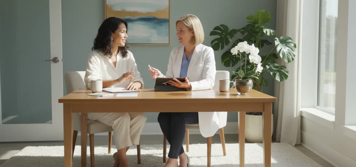 laser-hair-removal-tampa-fl-consultation-guide-657380 Patient discussing laser hair removal Tampa FL consultation with a clinical provider