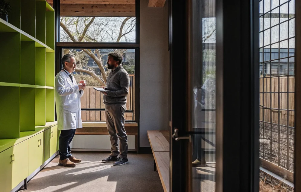 testosterone-therapy-tampa-consultation-questions-621301 Man discussing testosterone therapy Tampa questions with a clinical provider