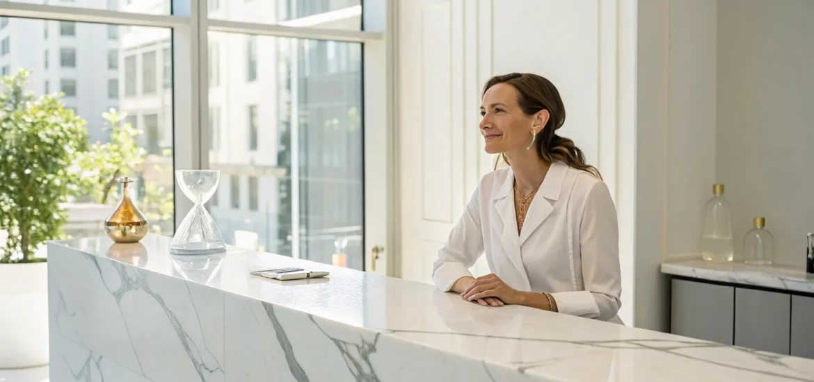 how-long-does-botox-last Woman at a Botox consultation asking how long does Botox last.