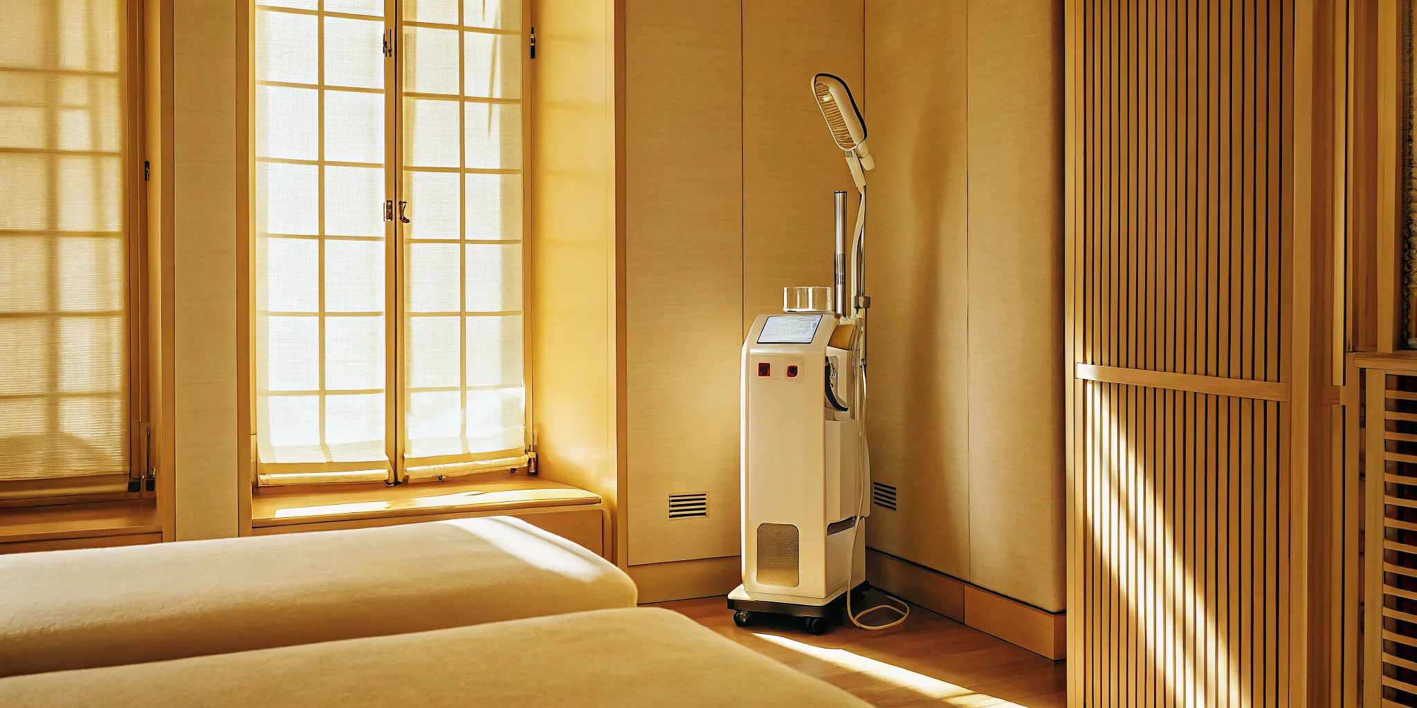 Advanced medical aesthetic laser technology in clean treatment room