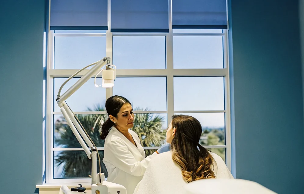 ipl-photofacial-tampa-questions-before-treatment IPL photofacial consultation at a Tampa medical aesthetics clinic