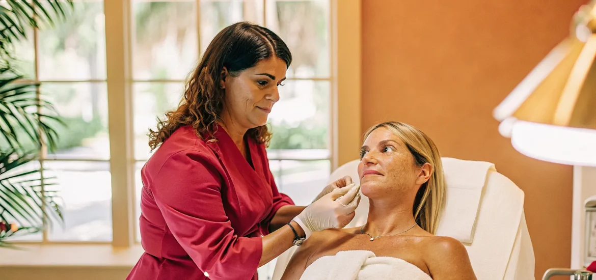 Woman discussing a PDO thread lift with a medical aesthetics provider in Tampa