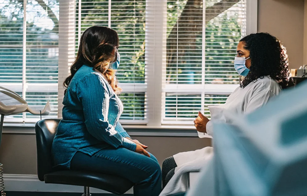 pellet-therapy-tampa-questions-to-ask Patient discussing pellet therapy with a Tampa medical provider