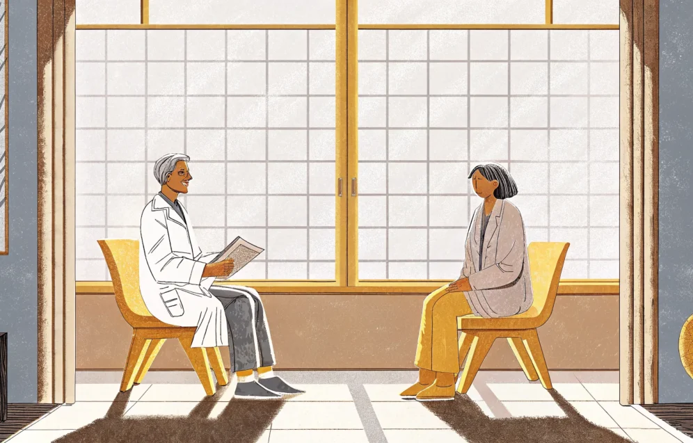 semaglutide-vs-tirzepatide-side-effects Physician and patient discussing injectable weight loss medication options